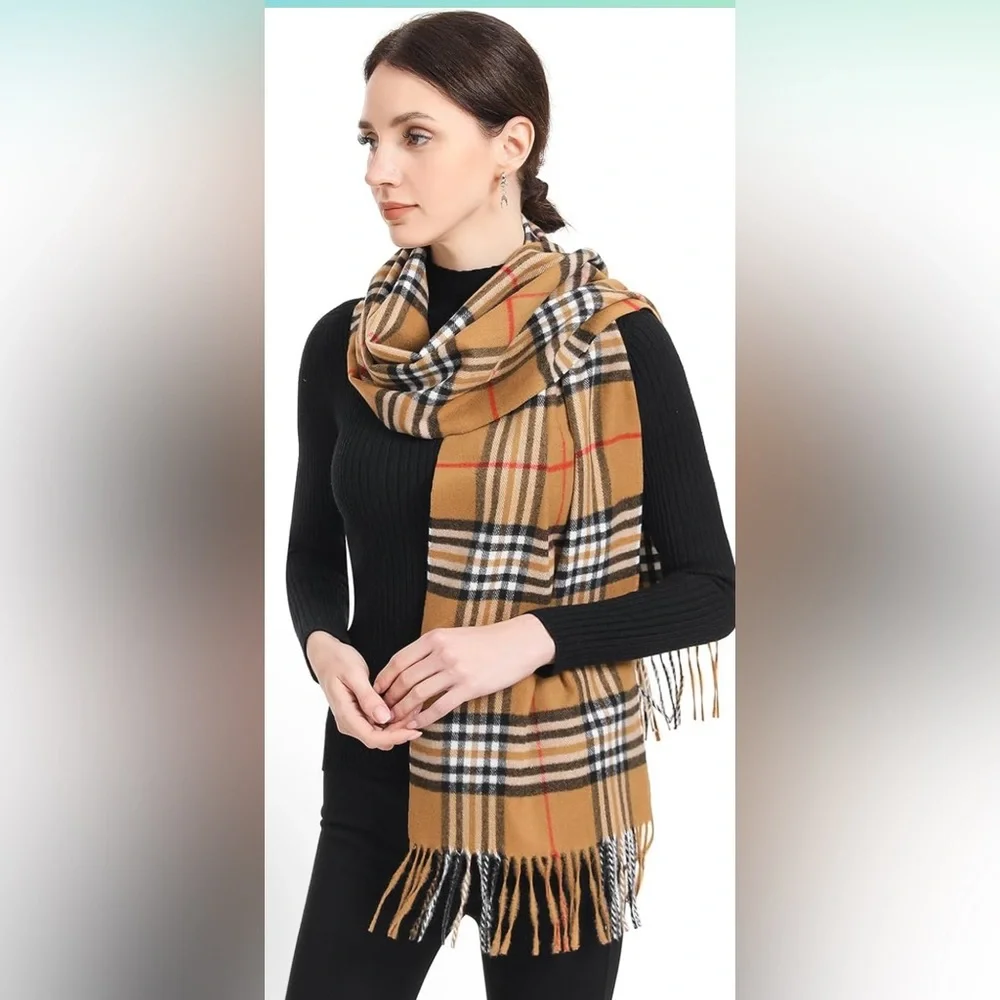 Cashmere Feel Scarf Unisex Elegant and Classic Design Shawl - Picture 1 of 3